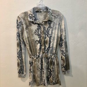 FashionNova Snake Print Romper